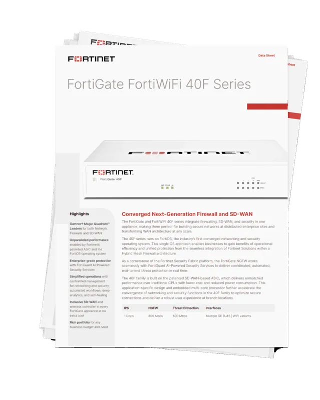 Fortinet FORTIGATE FORTIWIFI 40F SERIES