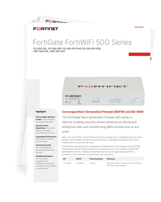 Fortinet FORTIGATE FORTIWIFI 50G SERIES
