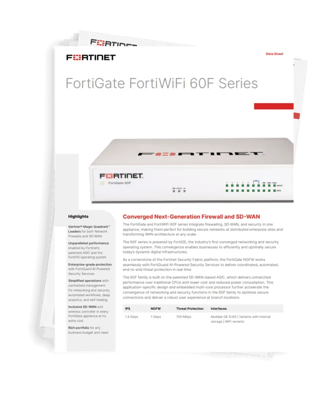 Fortinet FORTIGATE FORTIWIFI 60F SERIES