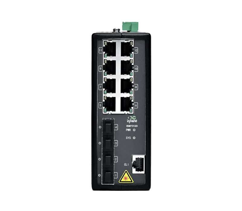 InHand ISM7312D Industrial PoE Switch: 8 Ports, 4 SFP Slots